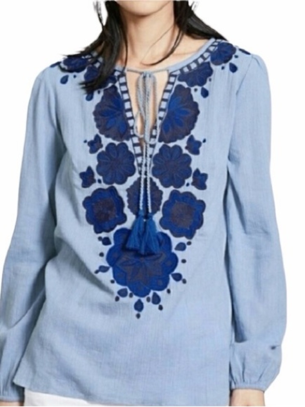 boden allegra peasant gauze tunic top size 10